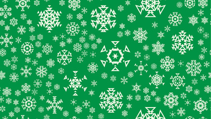 Poster - Christmas background or card with geometric snowflakes falling for invitation or xmas holiday greetings
