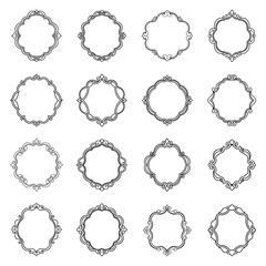 Wall Mural - set of decorative vintage frames. abstract frames. vector illustration