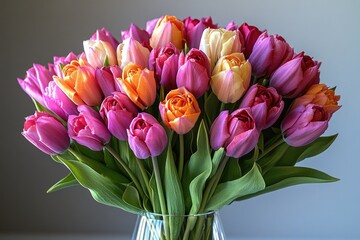 Poster - A decorative vase filled with various colorful flowers