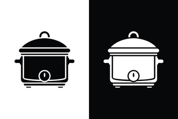 Wall Mural - Slow cooker icon vector on White Background ,Vector Art Illustration on white background.