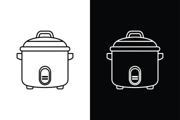 Wall Mural - Rice cooker icon vector on White Background ,Vector Art Illustration on white background.