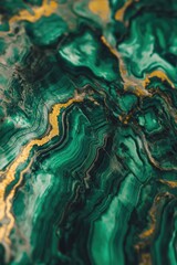 Poster - A close-up shot of a green and gold marble with intricate patterns