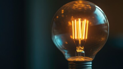Poster - A close-up shot of a light bulb on a table, great for illustrating ideas or highlighting details