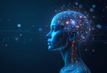 Aufkleber - Conceptual technology illustration of artificial intelligence
