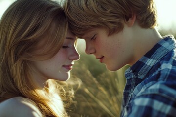 Poster - A pair of people gazing into each other's eyes, possibly romantic or intimate