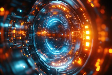 Poster - Abstract representation of blue and orange light