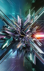 Poster - Abstract background with colorful geometric elements technology design