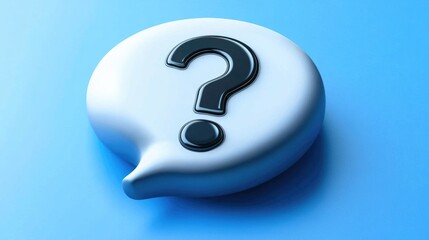 Poster - A white button with a question mark symbol