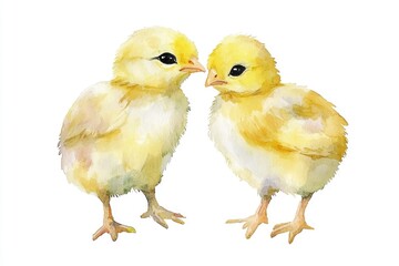Poster - A pair of chickens standing side by side, likely friends or mates
