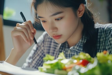 Aufkleber - A person enjoying a meal alone at home