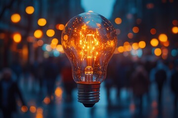 Aufkleber - A solitary street light sits on a city street