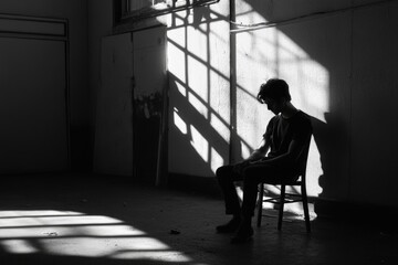 A person seated in a chair in a room