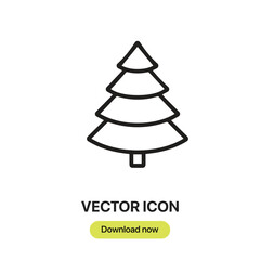 Fototapete - Christmas Tree icon vector. Linear-style sign for mobile concept and web design. Christmas Tree symbol illustration. Pixel vector graphics - Vector.