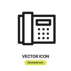Poster - Telephone icon vector. Linear-style sign for mobile concept and web design. Telephone symbol illustration. Pixel vector graphics - Vector.