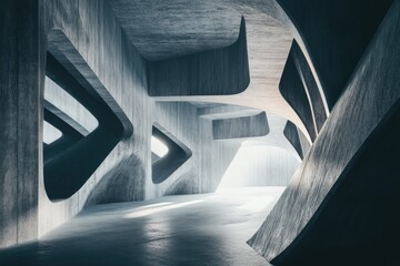 Poster - A black and white photo of an old building's architecture