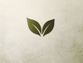 Canvas Print - green leaves on wall