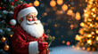 © Risad - Christmas santa with Bag of Gifts and Christmas tree background