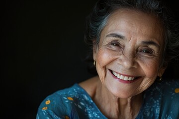 Aufkleber - An older woman with a warm smile, looking directly at the camera