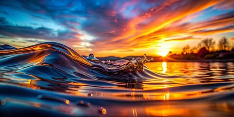 Poster - Stunning Gradient Water Photography: Liquid Color, Abstract Waves, Colorful Fluid, Water Texture, Dynamic Flow,  Vibrant Hues,  Water Background,  Gradient Background,  Abstract Art, 