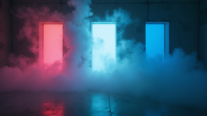 Wall Mural - abstract neon background. generative ai.