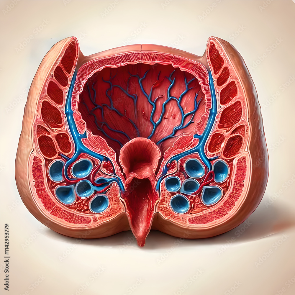 Inside Piles Anatomical of the rectum and anus showing internal and external ...