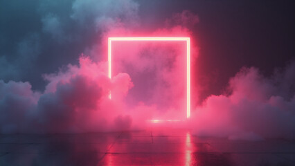 Wall Mural - abstract neon background. generative ai.
