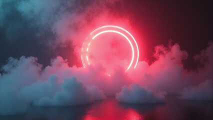 Wall Mural - abstract neon background. generative ai.