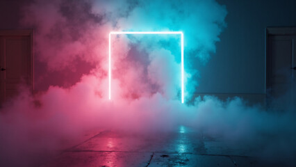 Wall Mural - abstract neon background. generative ai.