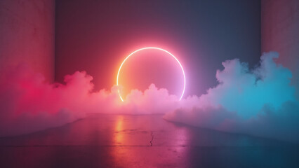 Wall Mural - abstract neon background. generative ai.