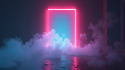 Wall Mural - abstract neon background. generative ai.
