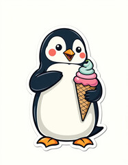 Wall Mural - penguin with cream