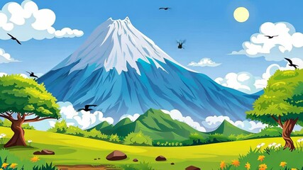 Canvas Print - cartoon landscape background