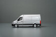 © Andrii Yalanskyi - Gray delivery van side view. Copy space. Place for text. Local delivery and transportation of goods. Logistics, supply. Transport industry.