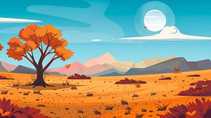 Wall Mural - cartoon landscape background