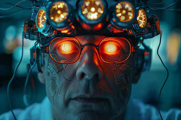 Poster - Generative with ai image of robotic prototype in modern robot laboratory