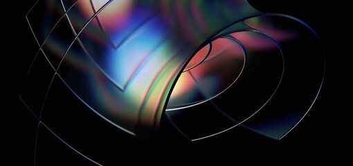 Fototapete - Abstract iridescent background design, 3d render