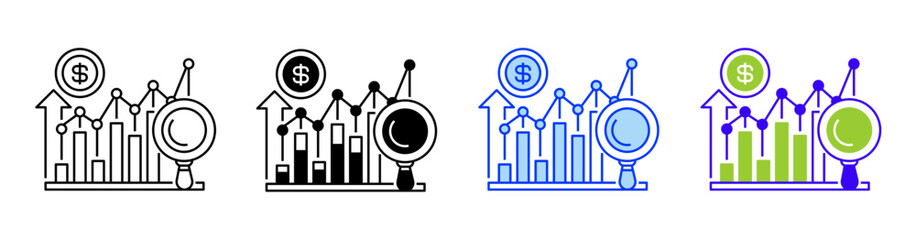 Poster - Market Analysis Line Icon. linear style sign for mobile concept and web design. Outline vector icon.
