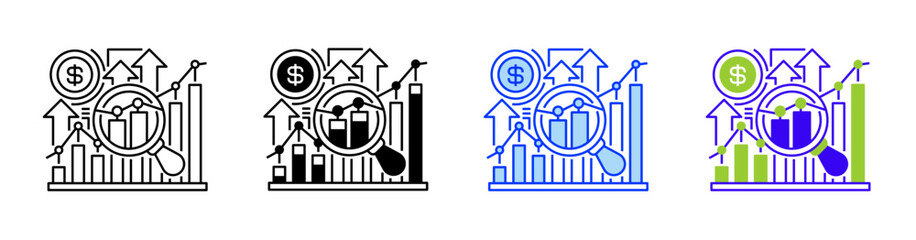 Poster - Market Analysis Line Icon. linear style sign for mobile concept and web design. Outline vector icon.