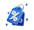 © BOTAHRY DEX - Tag label with percentage discount coupon online shopping icon 3d illustration background