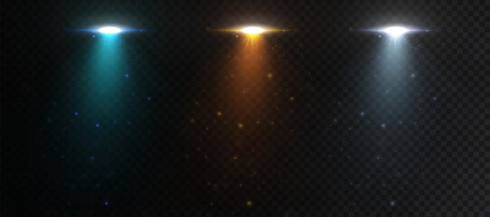 Aufkleber - Jet engine light flow. Bright glow of comet, jet plane and spaceship isolated bright effect on transparent background. Vector