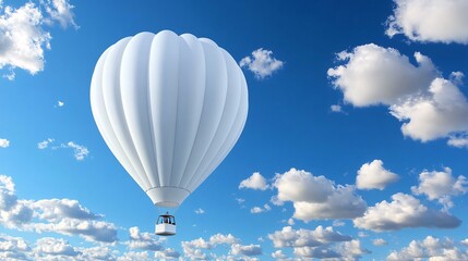 high-flying white balloon in serene atmosphere