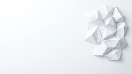 Poster - An abstract texture of white polygonal geometric patterns as a background.