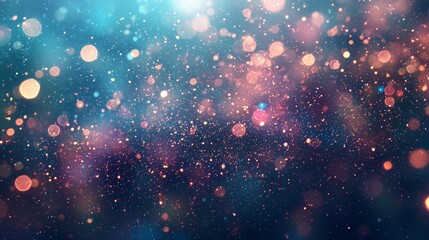 a blue and pink bokeh background with stars and sparkles