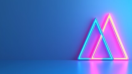 Aufkleber - An abstract backdrop of deep blue with vibrant pink and blue geometric patterns and shining lines.