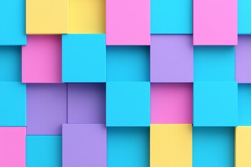Aufkleber - An abstract background featuring vibrant cubes arranged in a geometric design, without any people.
