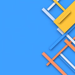 Poster - A blue business backdrop featuring an abstract design with white angled lines and triangular shapes in a geometric pattern.