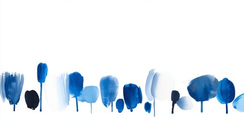Poster - An abstract blue artwork created with watercolor and alcohol ink, set against a white background with space left for text.