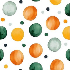 Poster - A pattern illustration featuring diagonal stripes in brown and green dots.