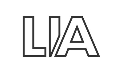 Poster - LIA logo design template with strong and modern bold text. Initial based vector logotype featuring simple and minimal typography. Trendy company identity.