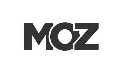 Poster - MOZ logo design template with strong and modern bold text. Initial based vector logotype featuring simple and minimal typography. Trendy company identity.